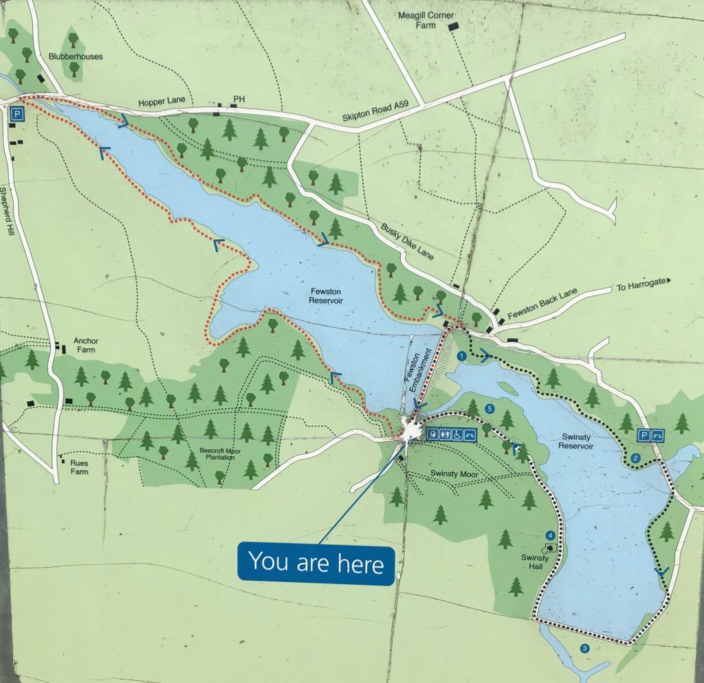 map of swinsty and fewston - pram friendly walks