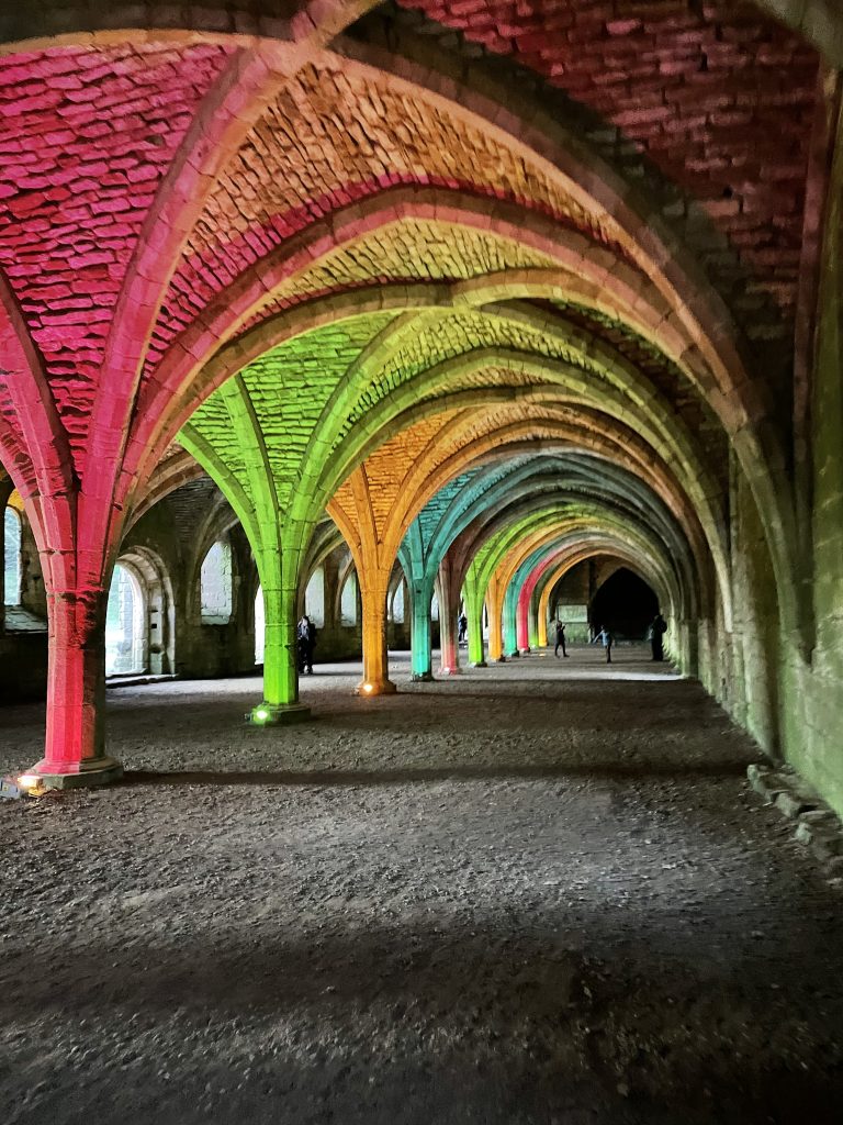 christmas lights at fountains abbey