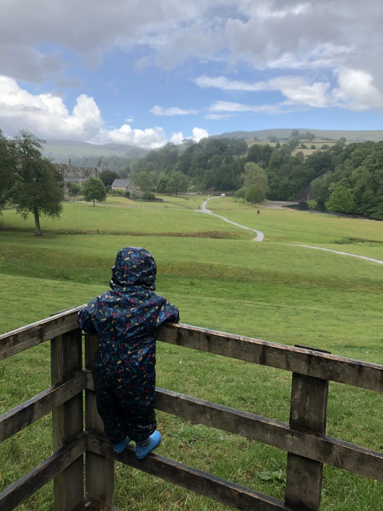 views down towards the river and the priory