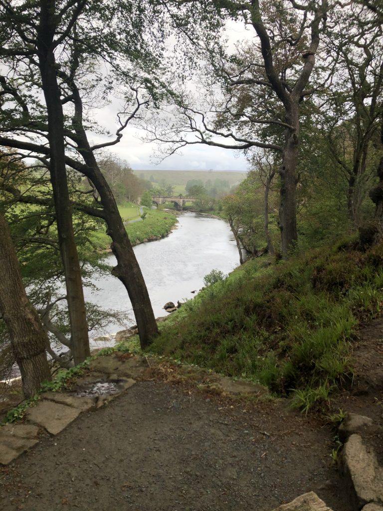 Views down the river to the aqueduct