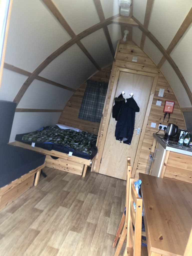inside of the wigwams showing the facilities