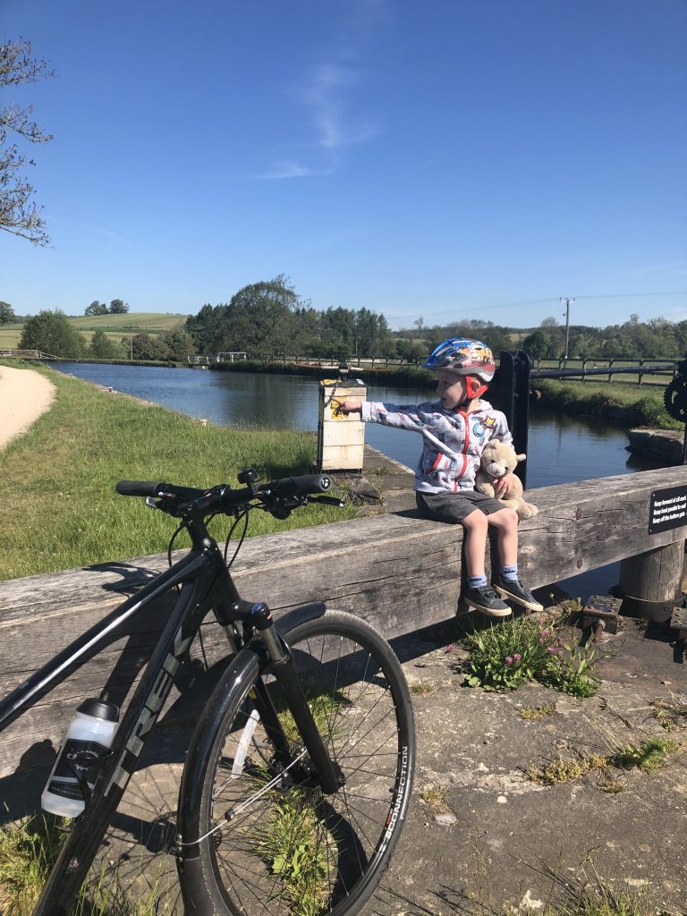 little man on the lock at Gargrave