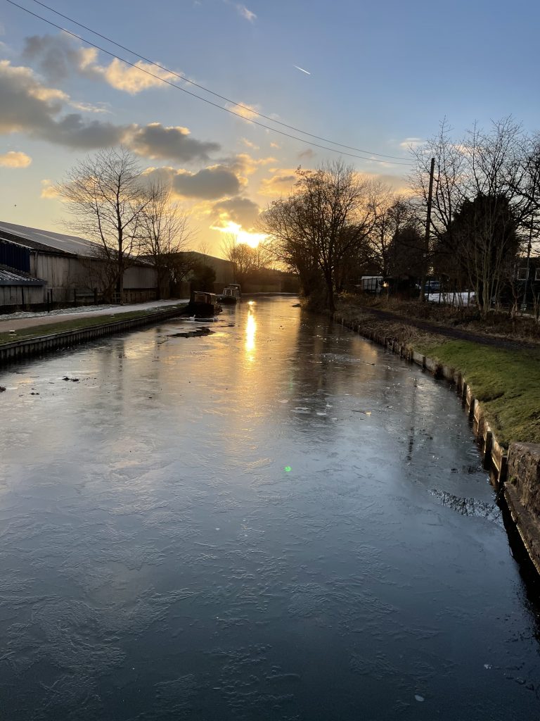 sunset over the canal