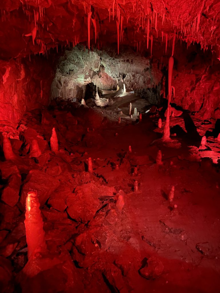 stalagmites at stump cross caverns