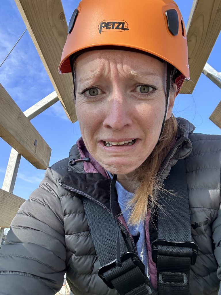 Scared and terrified on The Edge during our family weekend on the Yorkshire Coast